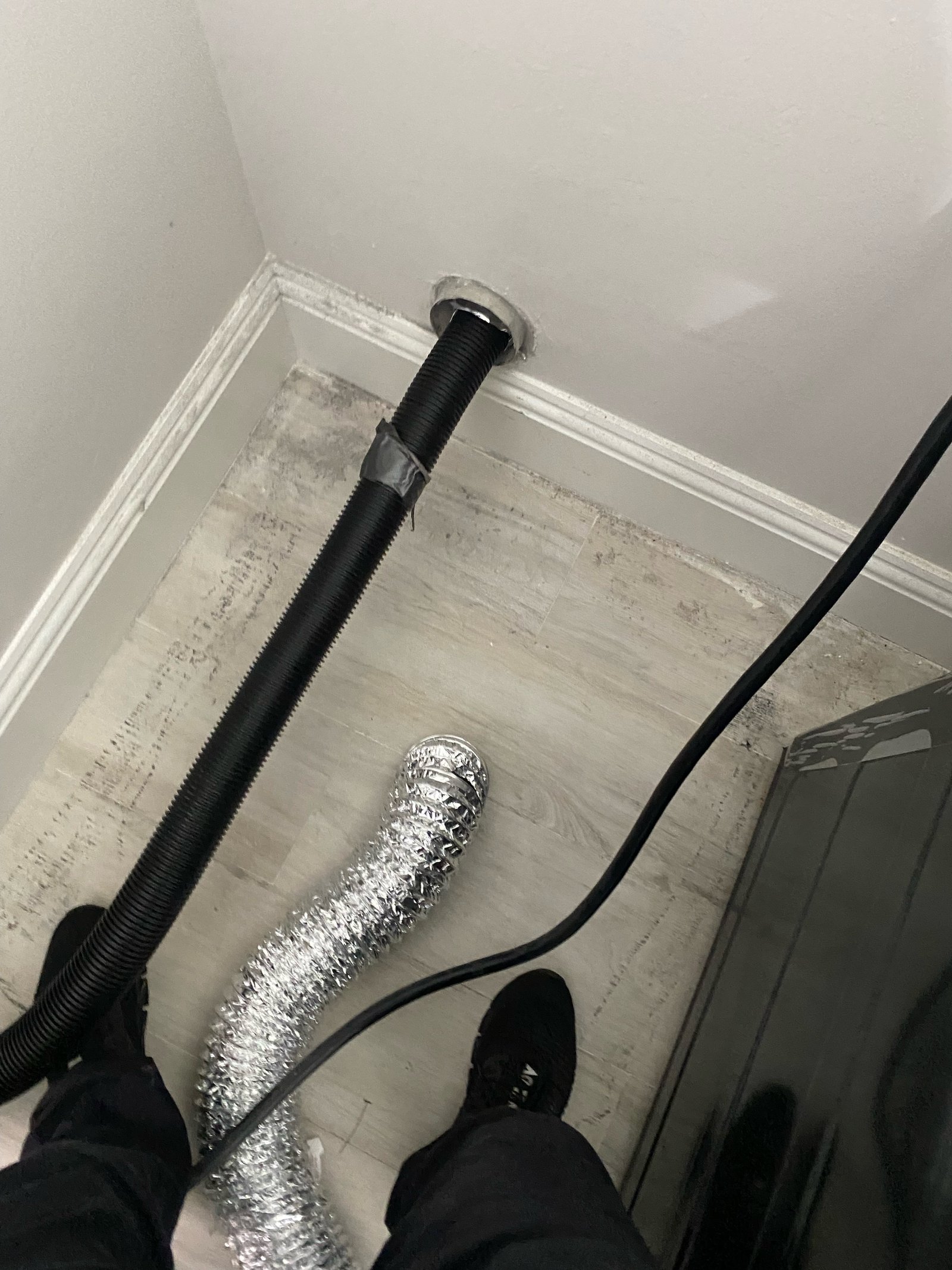 Professional vent cleaning equipment in use