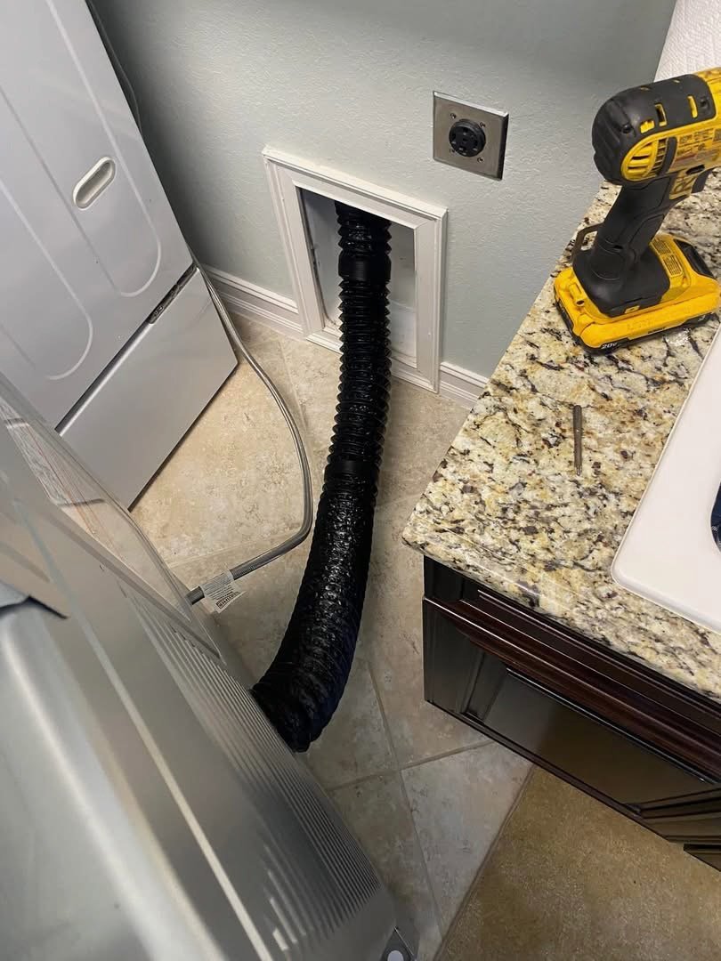 Clean dryer vent installation completed